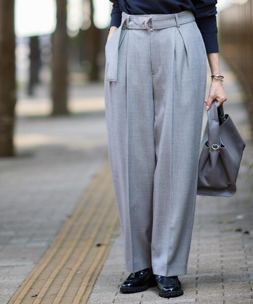 THE SHOP TK （ザ ショップ ティーケー ）の「ベルト付バレルパンツ【セットアップ可】/CAVIANシリーズ（その他パンツ・レディース・ネイビー/チャコールグレー/ブラウン系その他・13/12）」の7枚目の写真