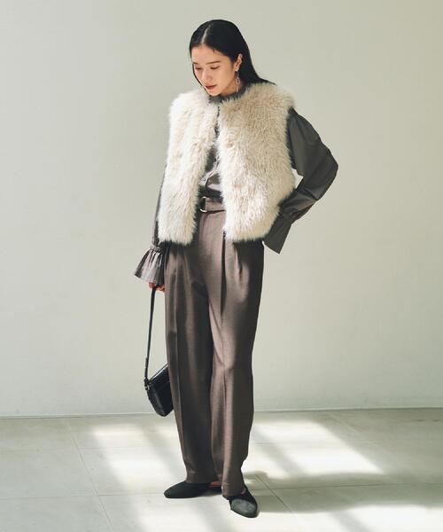 THE SHOP TK （ザ ショップ ティーケー ）の「ベルト付バレルパンツ【セットアップ可】/CAVIANシリーズ（その他パンツ・レディース・ネイビー/チャコールグレー/ブラウン系その他・13/12）」の10枚目の写真