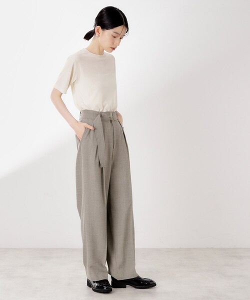 THE SHOP TK （ザ ショップ ティーケー ）の「ベルト付バレルパンツ【セットアップ可】/CAVIANシリーズ（その他パンツ・レディース・ネイビー/チャコールグレー/ブラウン系その他・13/12）」の16枚目の写真