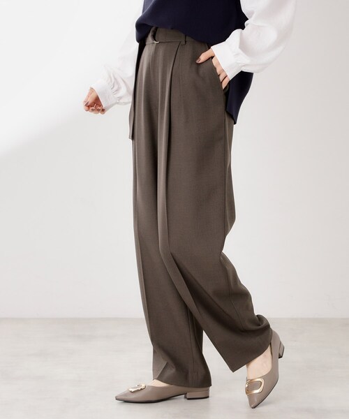 THE SHOP TK （ザ ショップ ティーケー ）の「ベルト付バレルパンツ【セットアップ可】/CAVIANシリーズ（その他パンツ・レディース・ネイビー/チャコールグレー/ブラウン系その他・13/12）」の19枚目の写真