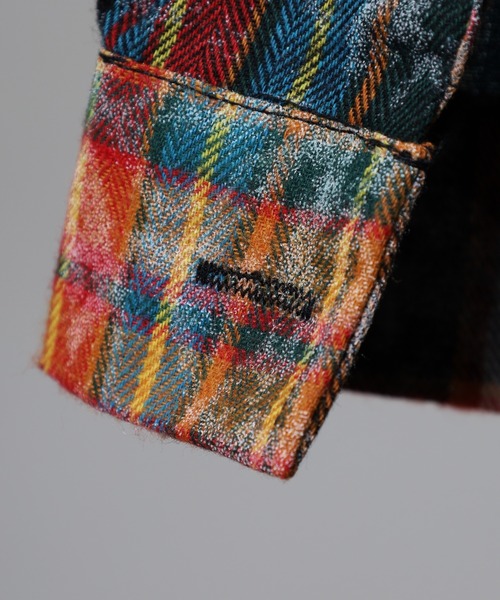 FUNALIVE（ファンアライブ）の「ABETTOR 絞り染め加工ルーズフィットチェックＬＳシャツ（シャツ/ブラウス・メンズ・レッド/ネイビー・XL/L/M）」の9枚目の写真