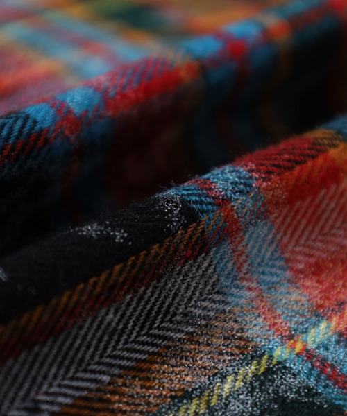 FUNALIVE（ファンアライブ）の「ABETTOR 絞り染め加工ルーズフィットチェックＬＳシャツ（シャツ/ブラウス・メンズ・レッド/ネイビー・XL/L/M）」の12枚目の写真