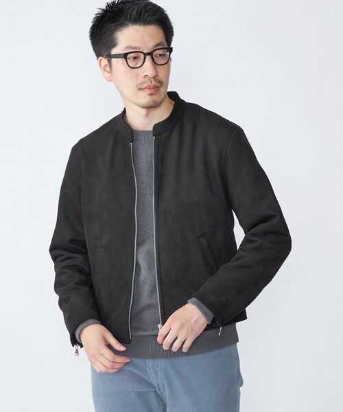 値下げ/美品/春向けSHIPS ポリエステルフェイクスエード シングルライダース SHIPS: ポリエステル フェイクスエード シングル ライダース