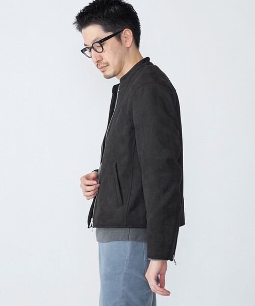 SHIPS(シップス)の「SHIPS: ポリエステル フェイク スエード シングル ライダース(ライダースジャケット・メンズ・ネイビー/ブラック/グレー/ベージュ・MEDIUM/SMALL/X-LARGE/LARGE)」の18枚目の写真