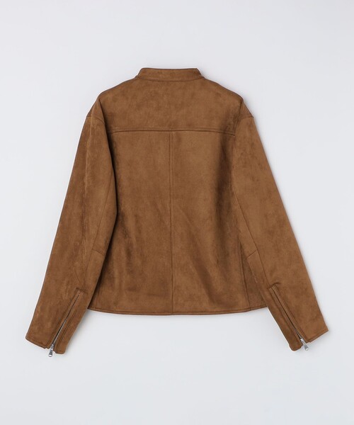 SHIPS: ポリエステル フェイク スエード シングル ライダース