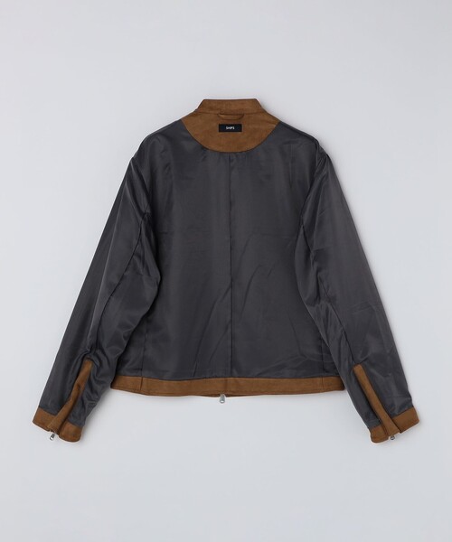 SHIPS: ポリエステル フェイク スエード シングル ライダース