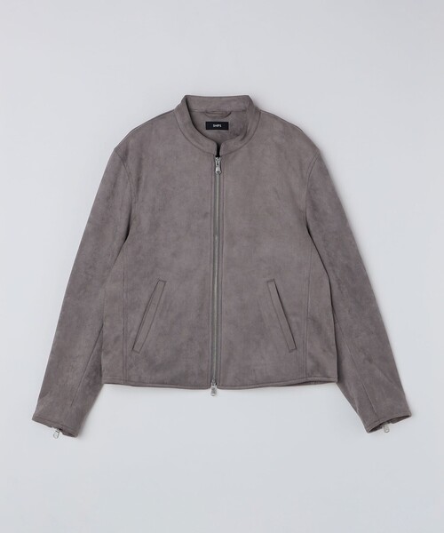 SHIPS: ポリエステル フェイク スエード シングル ライダース