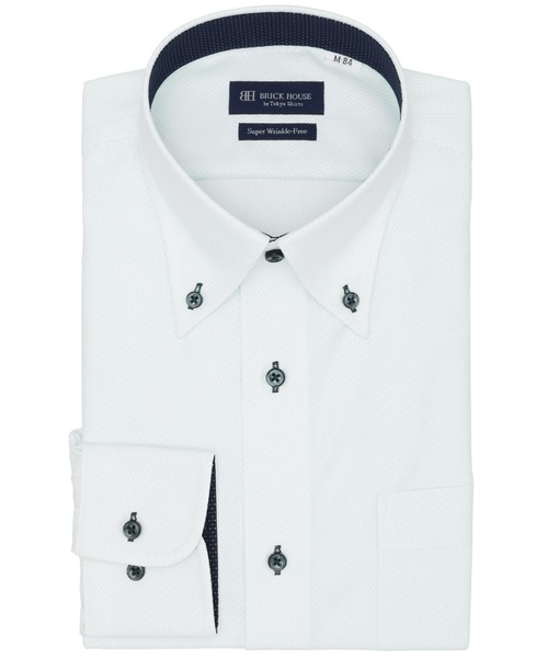 TOKYO SHIRTS(トウキョウシャツ)の「【超形態安定】 形態安定ノンアイロン ボタンダウン 長袖ビジネスワイシャツ(ビジネスシャツ・メンズ・グリーン・首回り39cm-裄丈80cm/首回り43cm-裄丈86cm/首回り43cm-裄丈82cm/首回り42cm-裄丈86cm/首回り42cm-裄丈82cm/首回り41cm-裄丈86cm/首回り41cm-裄丈82cm/首回り39cm-裄丈84cm/首回り37cm-裄丈80cm/首回り37cm-裄丈84cm)」の1枚目の写真