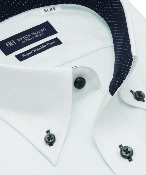 TOKYO SHIRTS(トウキョウシャツ)の「【超形態安定】 形態安定ノンアイロン ボタンダウン 長袖ビジネスワイシャツ(ビジネスシャツ・メンズ・グリーン・首回り39cm-裄丈80cm/首回り43cm-裄丈86cm/首回り43cm-裄丈82cm/首回り42cm-裄丈86cm/首回り42cm-裄丈82cm/首回り41cm-裄丈86cm/首回り41cm-裄丈82cm/首回り39cm-裄丈84cm/首回り37cm-裄丈80cm/首回り37cm-裄丈84cm)」の6枚目の写真