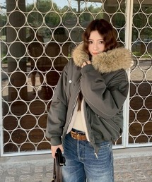 UP START（アップスタート）の「【LAMPOON】フェイクファーフードブルゾン（ブルゾン）」