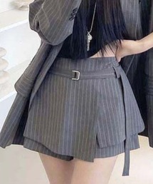 YUGA_YGMC Striped culottes skirt