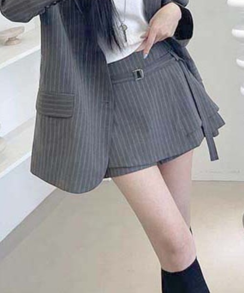 FREE STYLISTS(フリー スタイリスト)の「YUGA_YGMC Striped culottes skirt(スカート・レディース・グレー/ブラック・FREE)」の17枚目の写真