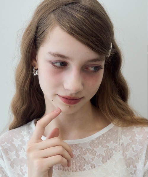 Birthday room（バースデイルーム）の「スターフープピアス/star hoop earrings（ピアス（両耳用）・レディース・シルバー・FREE）」の3枚目の写真