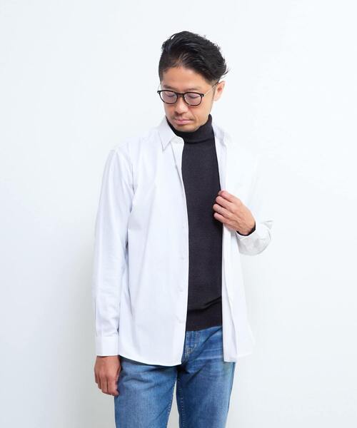 MEN'S MELROSE(メンズメルローズ)の「《WEB限定》SIDOGRAS スタンダードレギュラーカラーシャツ(シャツ/ブラウス・メンズ・ブルー/ホワイト/インディゴブルー/ブルー系その他/ストライプ・2/3/4/5)」の2枚目の写真