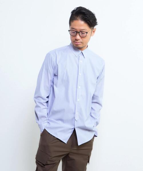 MEN'S MELROSE(メンズメルローズ)の「《WEB限定》SIDOGRAS スタンダードレギュラーカラーシャツ(シャツ/ブラウス・メンズ・ブルー/ホワイト/インディゴブルー/ブルー系その他/ストライプ・2/3/4/5)」の5枚目の写真