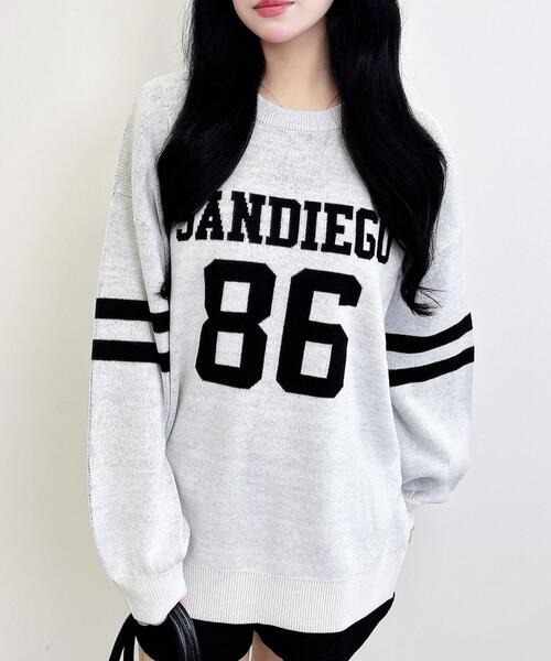 セール】ジャガードナンバーロゴニット（ニット/セーター）｜INGNI