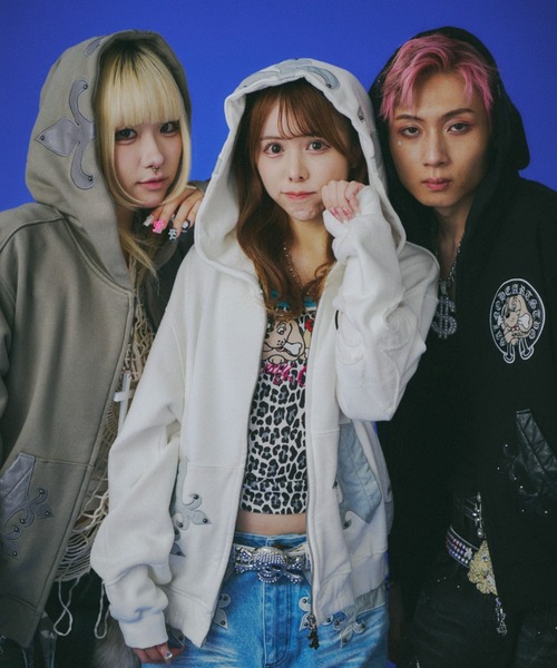 セール】【GALFY】百合の紋紋パーカー / 【ガルフィー】ロゴダブル