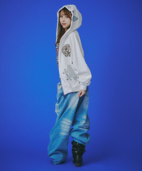 セール】【GALFY】百合の紋紋パーカー / 【ガルフィー】ロゴダブル