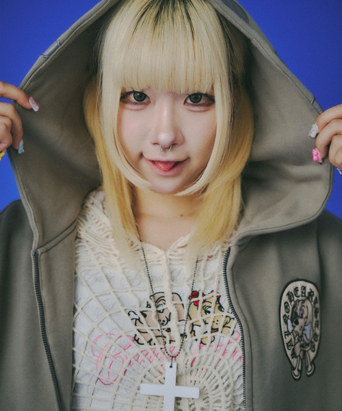 セール】【GALFY】百合の紋紋パーカー / 【ガルフィー】ロゴダブル