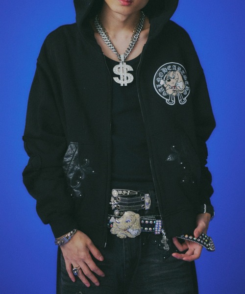 セール】【GALFY】百合の紋紋パーカー / 【ガルフィー】ロゴダブル