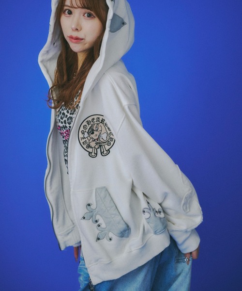 セール】【GALFY】百合の紋紋パーカー / 【ガルフィー】ロゴダブル