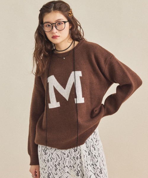 MIRROR STOKE（ミラーストーク）の「【ZOZO限定】M LOGO KNIT/エムロゴニット（ニット/セーター・レディース・ブラウン/グレー/ブラック・MEDIUM）」の3枚目の写真