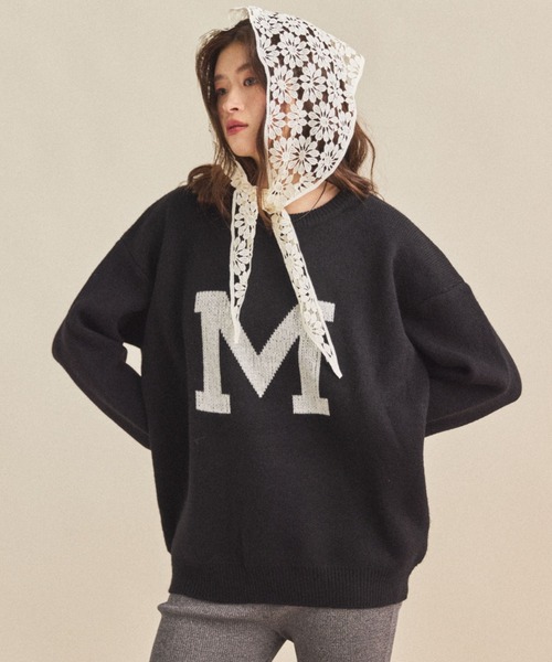 MIRROR STOKE（ミラーストーク）の「【ZOZO限定】M LOGO KNIT/エムロゴニット（ニット/セーター・レディース・ブラウン/グレー/ブラック・MEDIUM）」の2枚目の写真