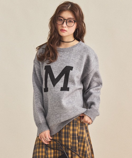 MIRROR STOKE（ミラーストーク）の「【ZOZO限定】M LOGO KNIT/エムロゴニット（ニット/セーター・レディース・ブラウン/グレー/ブラック・MEDIUM）」の6枚目の写真