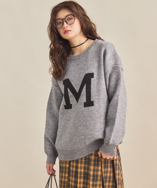 MIRROR STOKE（ミラーストーク）の「【ZOZO限定】M LOGO KNIT/エムロゴニット（ニット/セーター・レディース・ブラウン/グレー/ブラック・MEDIUM）」の9枚目の写真