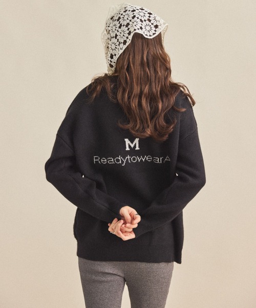 MIRROR STOKE（ミラーストーク）の「【ZOZO限定】M LOGO KNIT/エムロゴニット（ニット/セーター・レディース・ブラウン/グレー/ブラック・MEDIUM）」の5枚目の写真