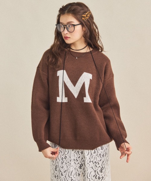 MIRROR STOKE（ミラーストーク）の「【ZOZO限定】M LOGO KNIT/エムロゴニット（ニット/セーター・レディース・ブラウン/グレー/ブラック・MEDIUM）」の18枚目の写真