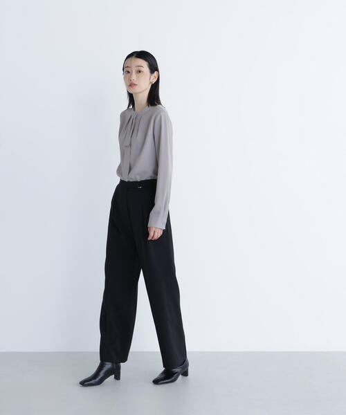 NATURAL BEAUTY BASIC（ナチュラルビューティーベーシック）の「◇タックナロータイブラウス（シャツ/ブラウス・レディース・ブラウン/ライトグリーン/ブルー・SMALL/MEDIUM）」の11枚目の写真