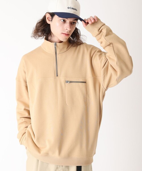 Columbia(コロンビア)の「Columbia/メンズ バガ スウェット ハーフジップ/コロンビア(スウェット・メンズ・ベージュ/ブラック/ワインレッド/グレー・S/M/L/XL)」の3枚目の写真