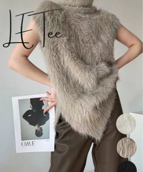 LETee(レティー)の「フェザーニットタートルネックプルオーバー(ニット/セーター・レディース・ブラック/ベージュ/ホワイト・FREE)」の3枚目の写真