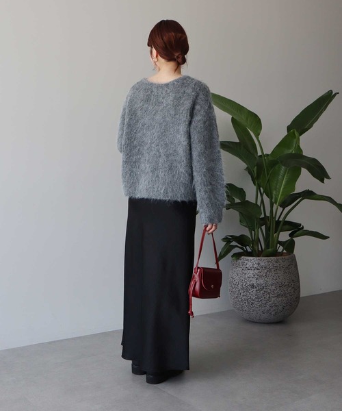 earth music&ecology（アースミュージックアンドエコロジー）の「【2025AW/主役級カーディガン】クルーネックシャギーカーディガン（カーディガン/ボレロ・レディース・グレー/ライトベージュ/ピンク・FREE）」の18枚目の写真