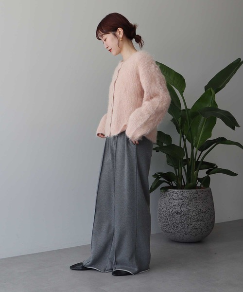 earth music&ecology（アースミュージックアンドエコロジー）の「【2025AW/主役級カーディガン】クルーネックシャギーカーディガン（カーディガン/ボレロ・レディース・グレー/ライトベージュ/ピンク・FREE）」の10枚目の写真