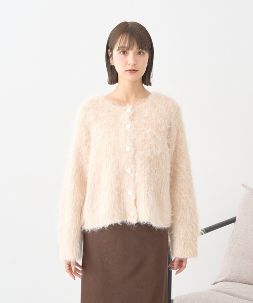 earth music&ecology（アースミュージックアンドエコロジー）の「【2025AW/主役級カーディガン】クルーネックシャギーカーディガン（カーディガン/ボレロ・レディース・グレー/ライトベージュ/ピンク・FREE）」の21枚目の写真