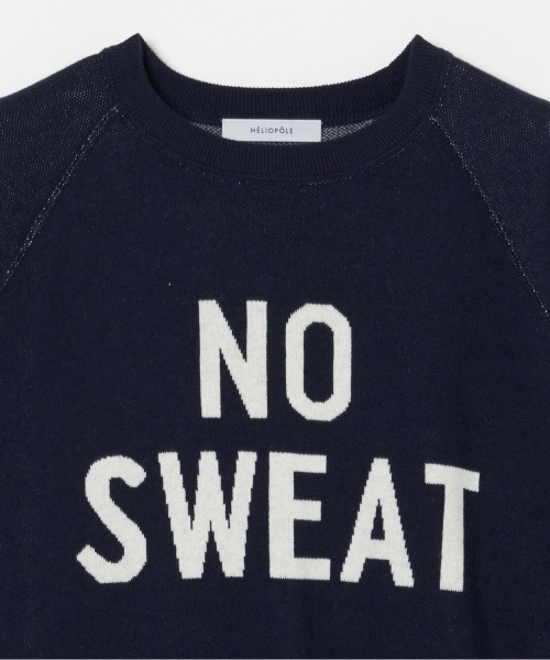 HELIOPOLE(エリオポール)の「DOUBLE JACQUARD LOGO KNIT(ニット/セーター・レディース・グレー/ネイビー・38)」の14枚目の写真