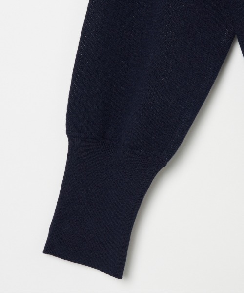 HELIOPOLE(エリオポール)の「DOUBLE JACQUARD LOGO KNIT(ニット/セーター・レディース・グレー/ネイビー・38)」の3枚目の写真