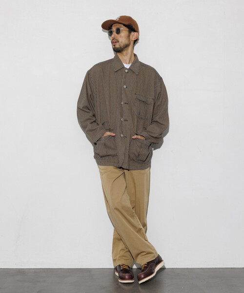 HINSON（ヒンソン）の「HINSON/ヒンソン デニム ハンティング カバーオール/ヒッコリー（ブルゾン・メンズ・サックスブルー/その他13/ネイビー・MEDIUM/LARGE）」の19枚目の写真