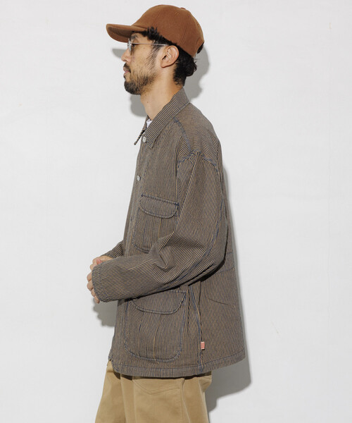 HINSON（ヒンソン）の「HINSON/ヒンソン デニム ハンティング カバーオール/ヒッコリー（ブルゾン・メンズ・サックスブルー/その他13/ネイビー・MEDIUM/LARGE）」の12枚目の写真