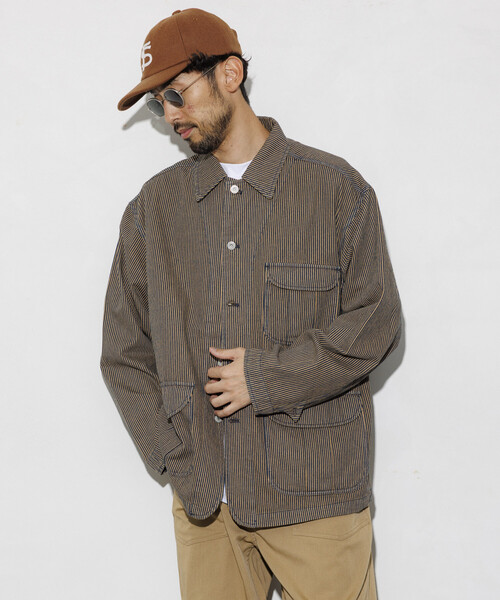 HINSON（ヒンソン）の「HINSON/ヒンソン デニム ハンティング カバーオール/ヒッコリー（ブルゾン・メンズ・サックスブルー/その他13/ネイビー・MEDIUM/LARGE）」の14枚目の写真