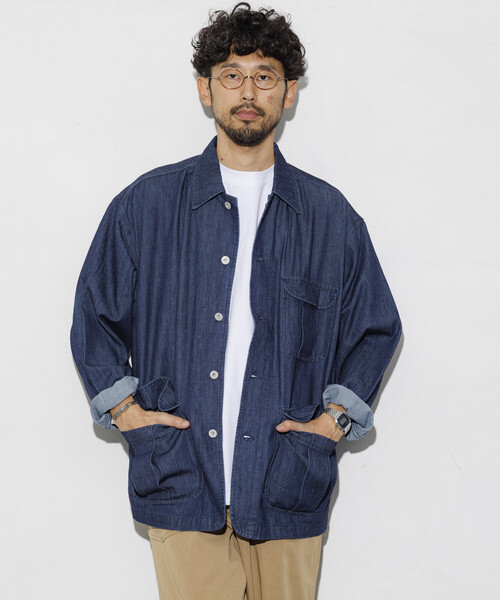 HINSON（ヒンソン）の「HINSON/ヒンソン デニム ハンティング カバーオール/ヒッコリー（ブルゾン・メンズ・サックスブルー/その他13/ネイビー・MEDIUM/LARGE）」の15枚目の写真