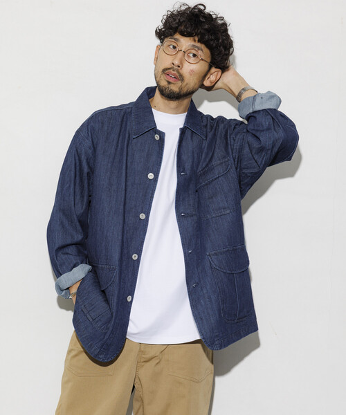 HINSON（ヒンソン）の「HINSON/ヒンソン デニム ハンティング カバーオール/ヒッコリー（ブルゾン・メンズ・サックスブルー/その他13/ネイビー・MEDIUM/LARGE）」の16枚目の写真