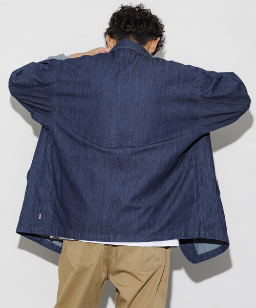 HINSON（ヒンソン）の「HINSON/ヒンソン デニム ハンティング カバーオール/ヒッコリー（ブルゾン・メンズ・サックスブルー/その他13/ネイビー・MEDIUM/LARGE）」の7枚目の写真