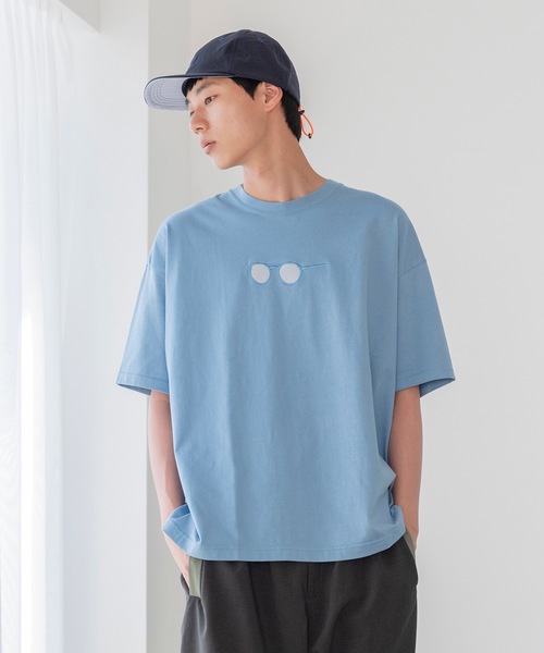 sneeuw(スニュウ)の「インビジブルグラスTシャツ(Tシャツ/カットソー・レディース・ブルー/ホワイト・1/3)」の2枚目の写真