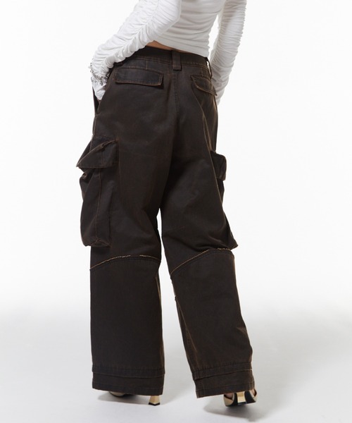 JOSE MOON（ジョゼムーン）の「OIL FADE CARGO PANTS/オイルフェイドカーゴパンツ（カーゴパンツ・レディース・ブラウン/ブラック・36/38）」の18枚目の写真