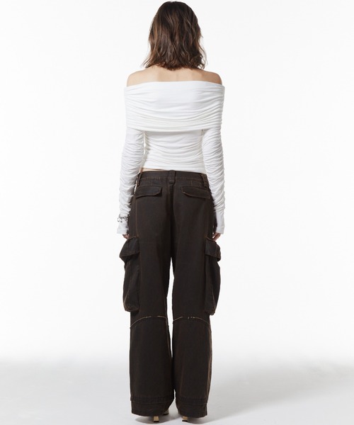 JOSE MOON（ジョゼムーン）の「OIL FADE CARGO PANTS/オイルフェイドカーゴパンツ（カーゴパンツ・レディース・ブラウン/ブラック・36/38）」の21枚目の写真