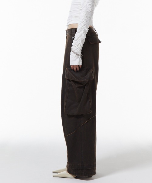 JOSE MOON（ジョゼムーン）の「OIL FADE CARGO PANTS/オイルフェイドカーゴパンツ（カーゴパンツ・レディース・ブラウン/ブラック・36/38）」の17枚目の写真