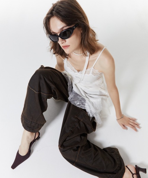 JOSE MOON（ジョゼムーン）の「OIL FADE CARGO PANTS/オイルフェイドカーゴパンツ（カーゴパンツ・レディース・ブラウン/ブラック・36/38）」の3枚目の写真